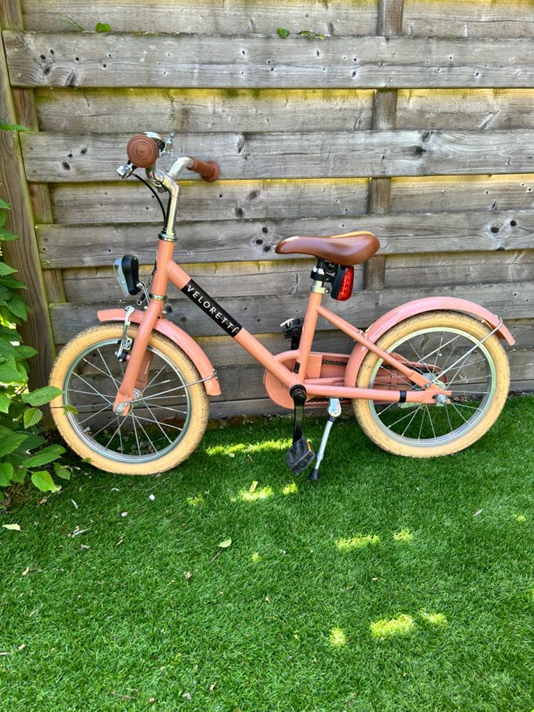 Veloretti roze kinderfiets 16 inch, Ophalen, Gebruikt, Terugtraprem, 16 tot 20 inch