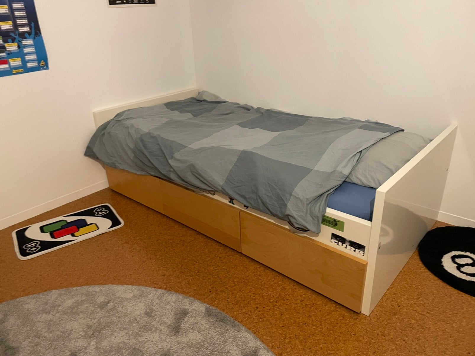Ikea bed, met lattenbodem en matras, 85 tot 100 cm, Gebruikt, 180 cm of meer, Ophalen