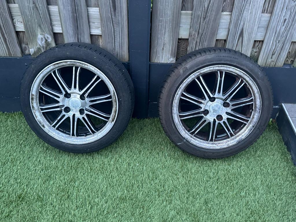 2x banden + velgen Kia Picanto, Neuf, 15 pouces, 175 mm, Véhicule de tourisme