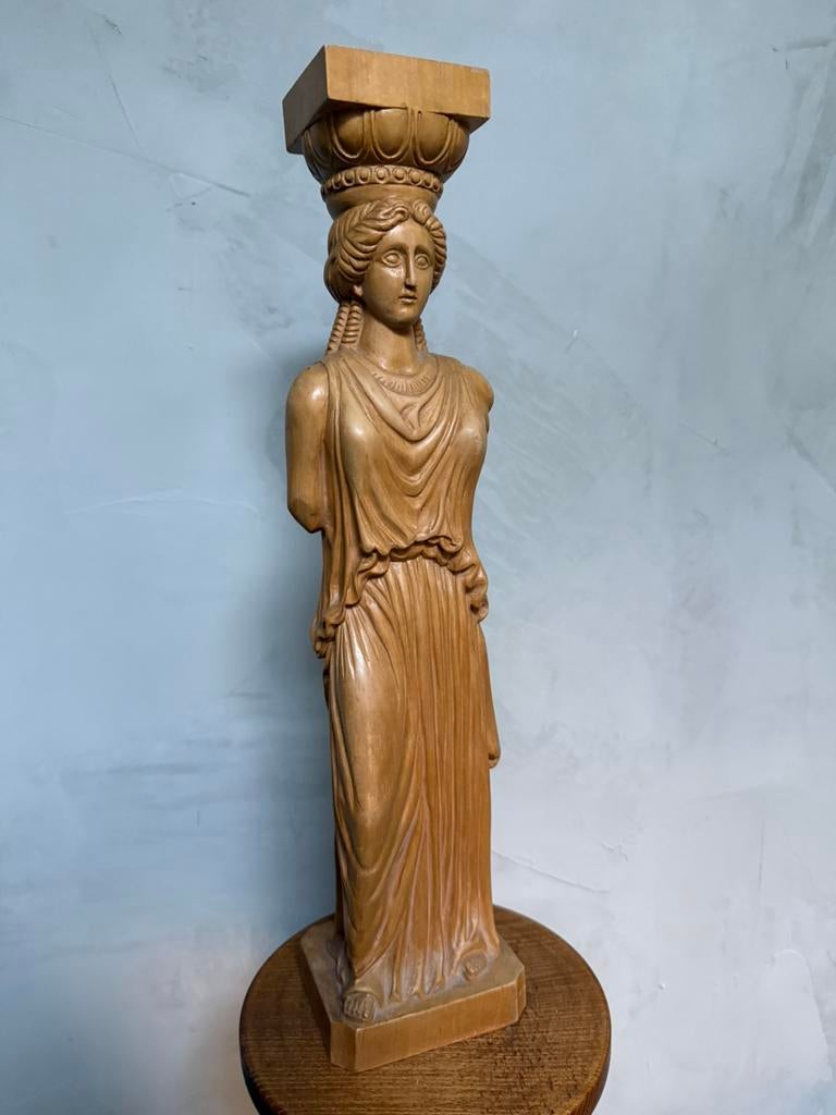 Houten beeld Kariatide Athene akropolis, Antiek en Kunst, Ophalen, Beeld