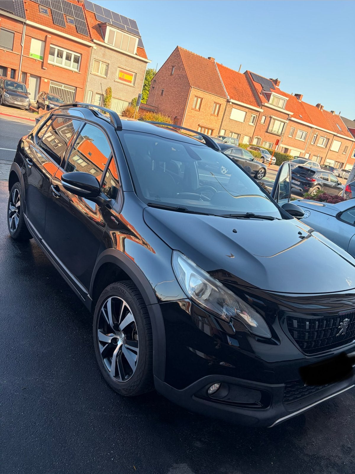 Peugeot 2008 gt line, Auto's, 1199 cc, Leder en Stof, Zwart, Handgeschakeld