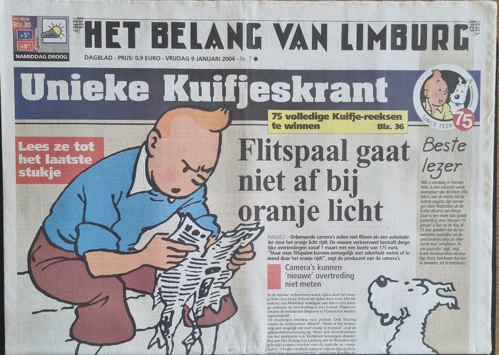 Journal Tintin Kuifje Het Belang Van Limburg, Envoi, 1980 à nos jours, Journal
