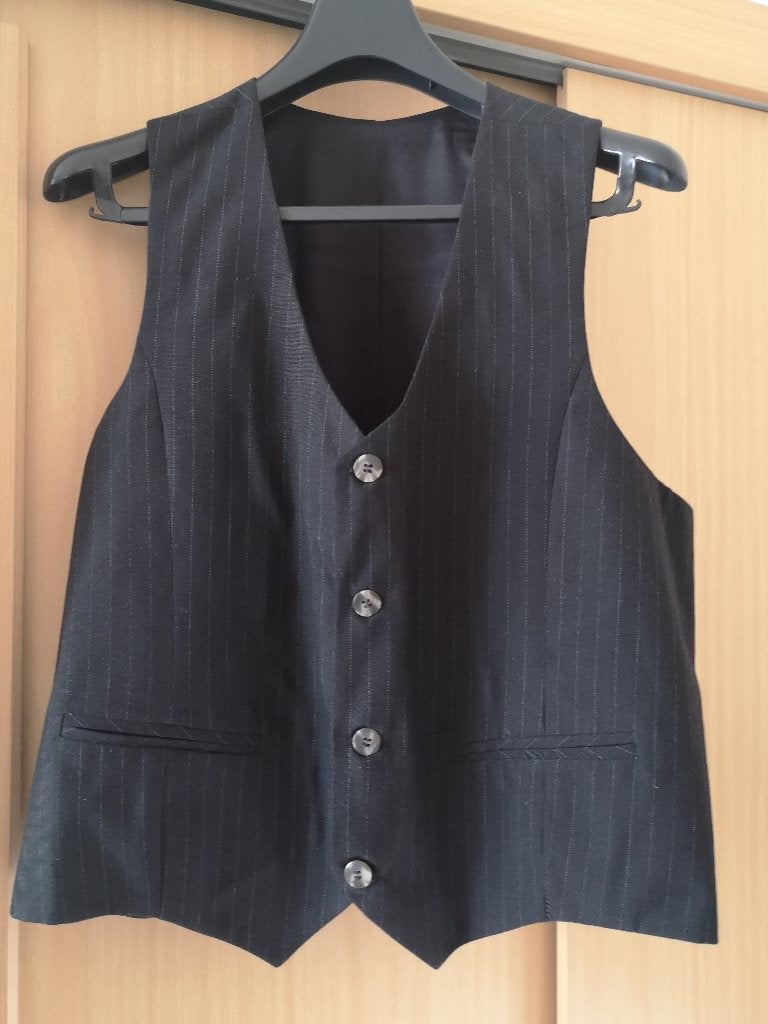 Sous-veste noire à fines rayures L, Enlèvement ou Envoi, Noir