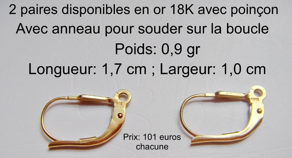 Fermoir système / dormeuse en or 18K pour boucle d'oreille, Bijoux, Sacs & Beauté, Boucles d'oreilles, Neuf, Enlèvement ou Envoi