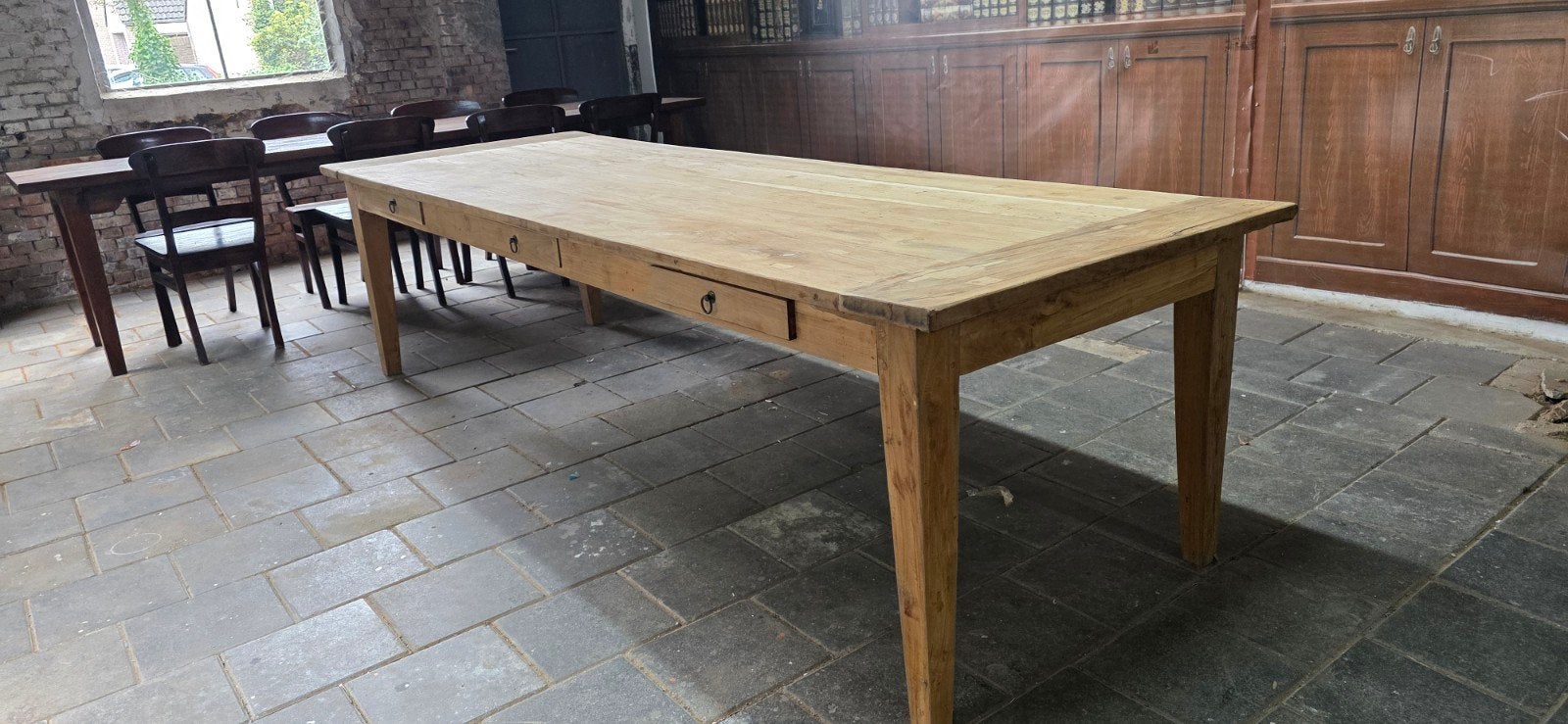 3 meter lange boerentafel mooi geleefd blad met 3 laden, Huis en Inrichting, Tafels | Eettafels, Gebruikt, Ophalen of Verzenden