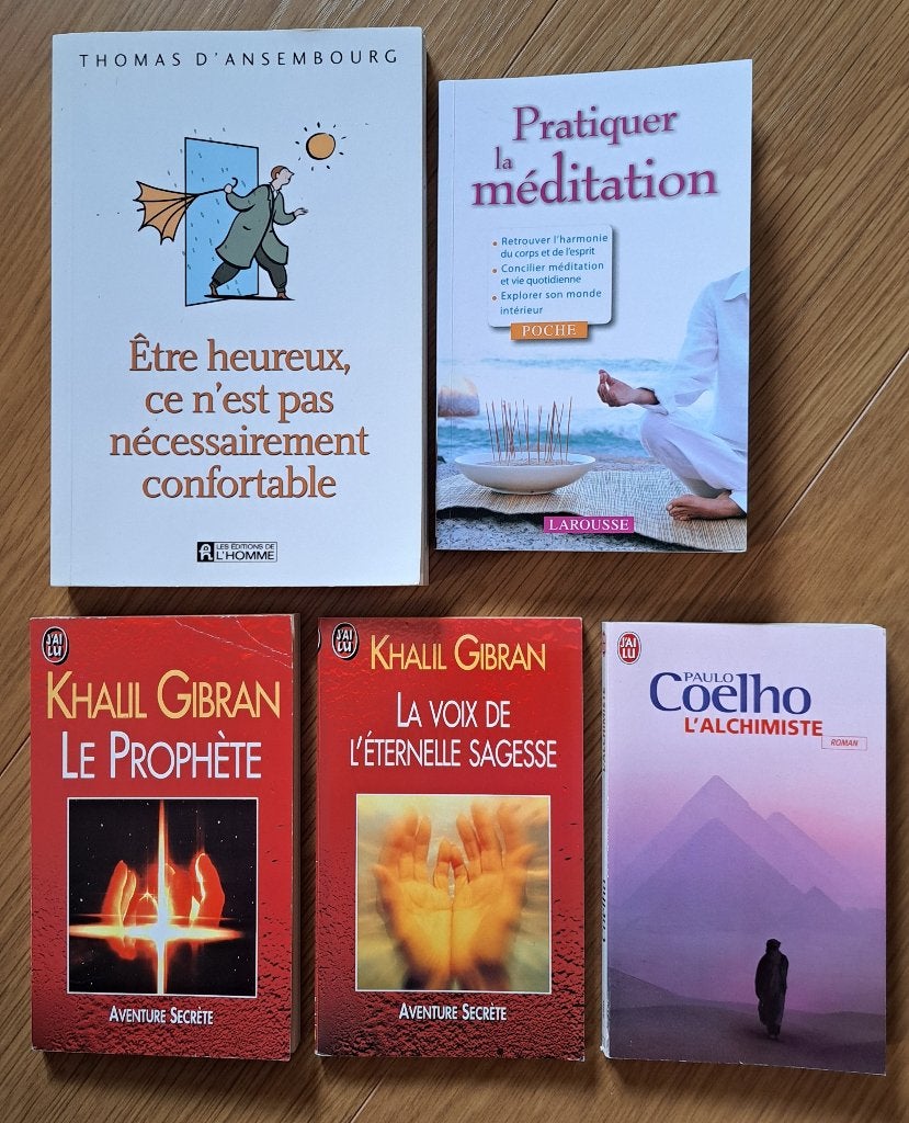 5 boeken: geluk; meditatie; Khalil Gibran; Coelho, Boeken, Filosofie, Ophalen of Verzenden, Gelezen, Overige onderwerpen
