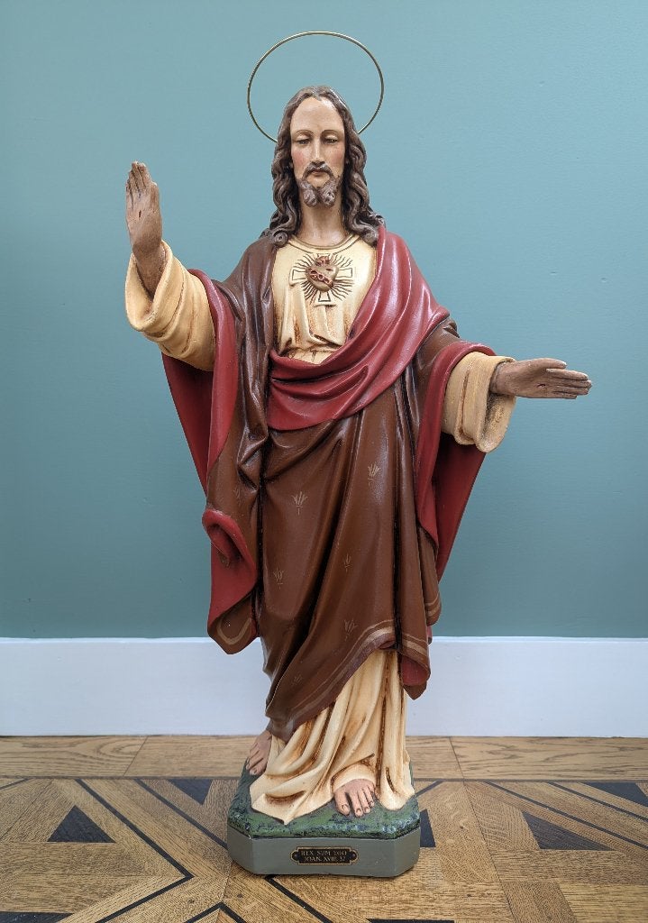 Groot Heilig Hartbeeld Jezus, Gerard Linssen Venlo GLV, 71cm, Enlèvement