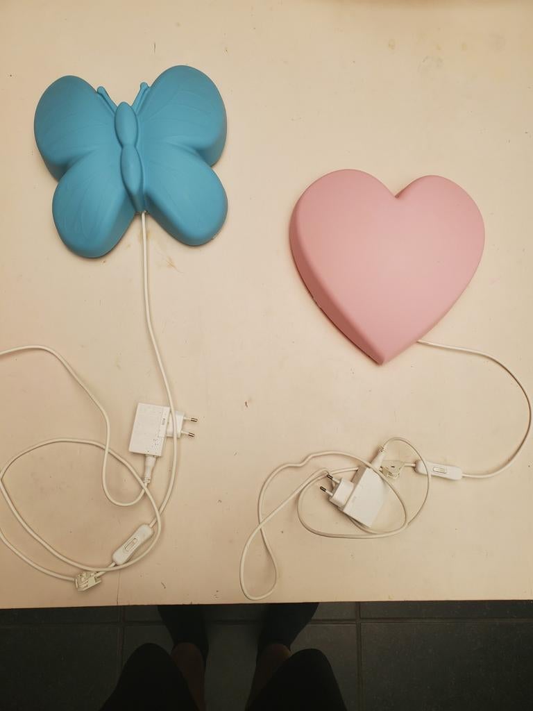 Wandverlichting vlinder en hartje, Ophalen