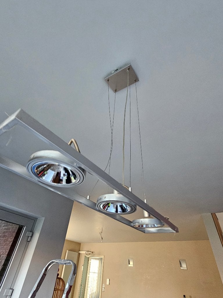Lampe suspendue Philips 3 points lumineux, Enlèvement, Utilisé, Métal, Modern