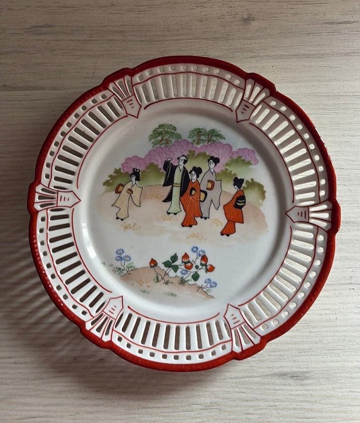 Assiette décorative vintage Style japonais bavarois européen, Enlèvement ou Envoi
