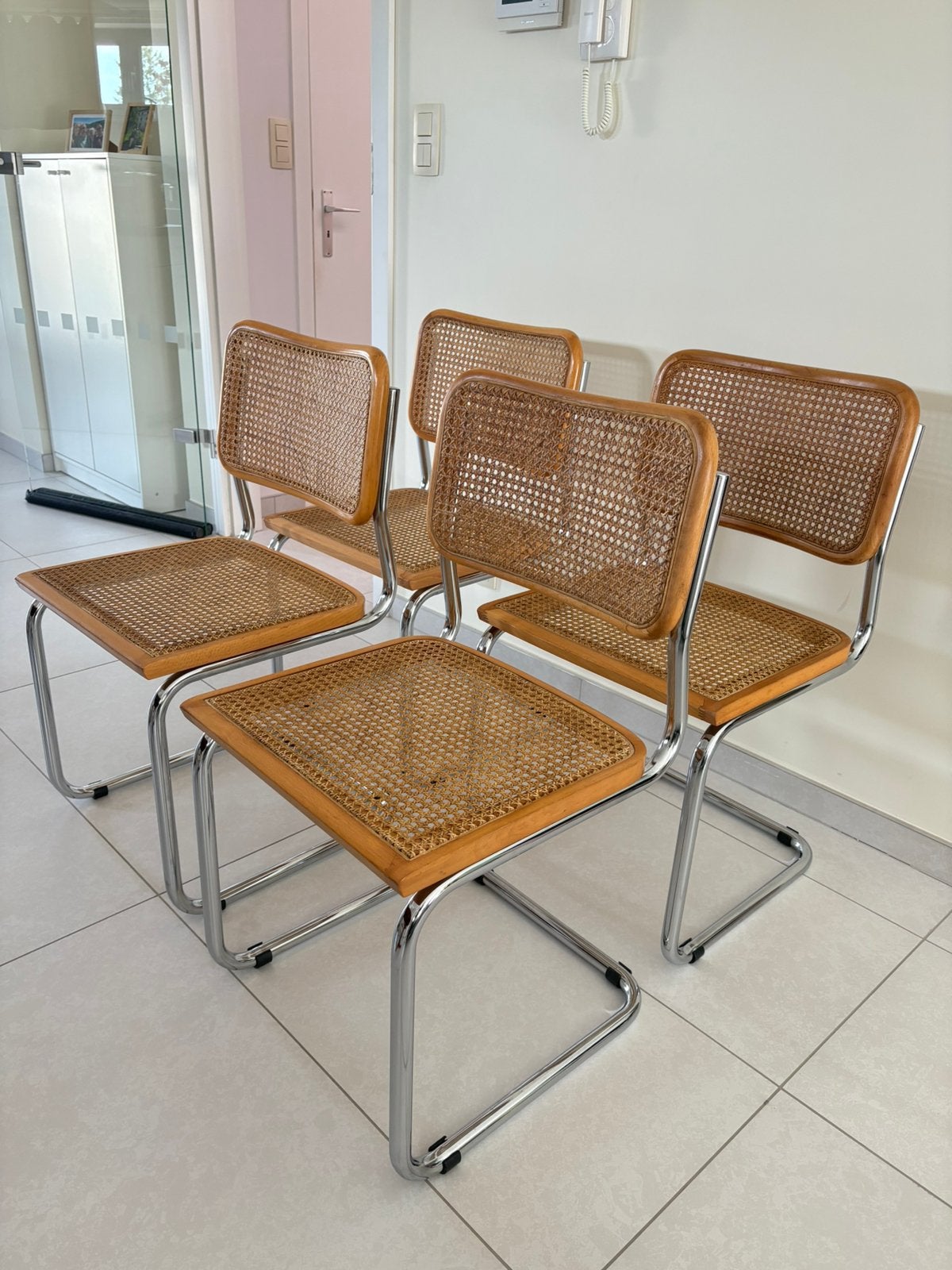 Vintage Cesca Marcel Breuer stoelen, Huis en Inrichting, Stoelen, Ophalen, Bruin, Vintage, Zo goed als nieuw