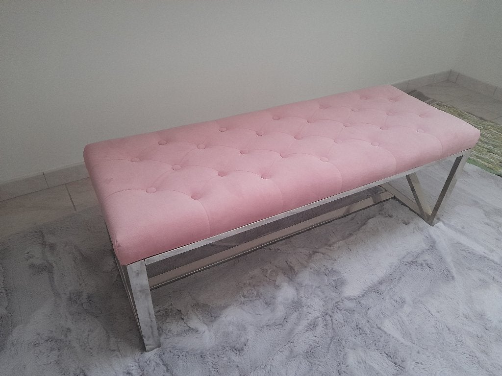 Banc rose chromé Neuf. Région Goutroux Charleroi, Enlèvement, Neuf, Rose