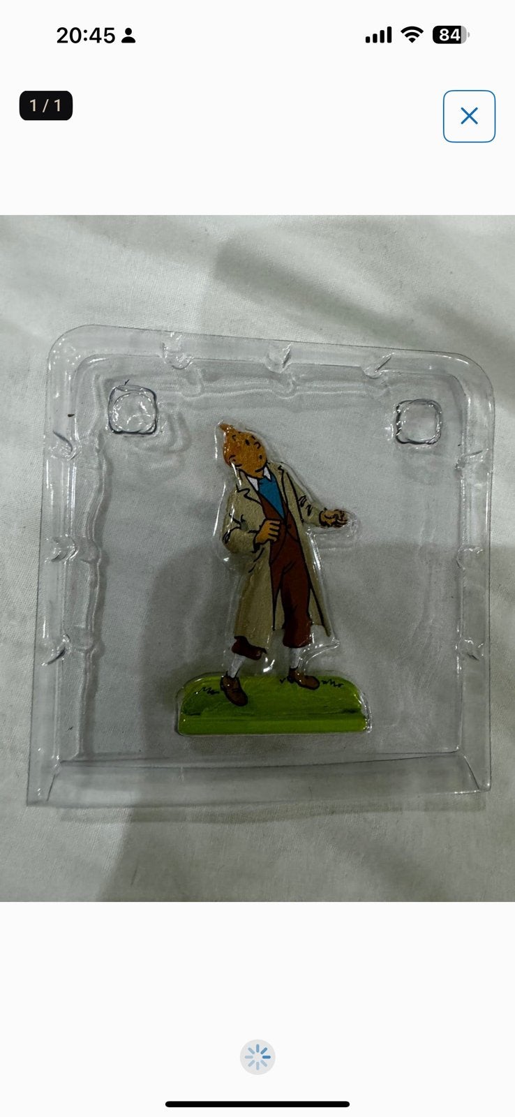 Kuifje figuur tin. Op voetje Nieuw in de verpakking, Ophalen of Verzenden, Kuifje, Zo goed als nieuw