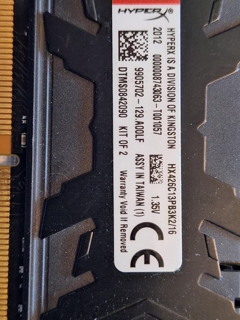 Hyperx 2x8gb 2666mhz ddr4., Enlèvement, DDR4
