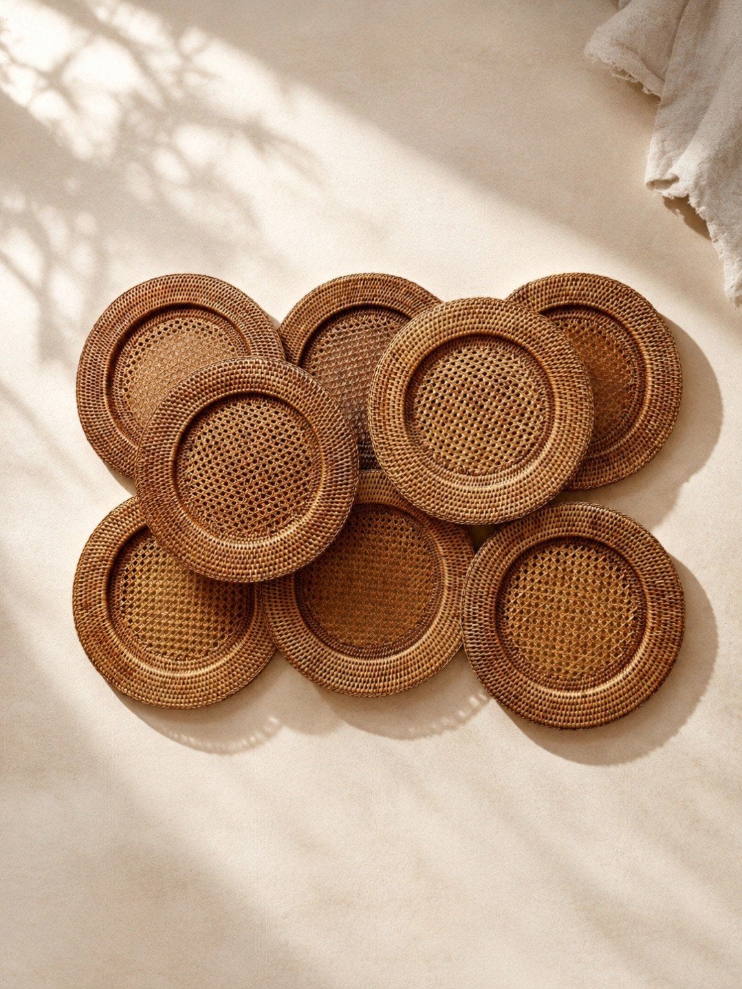 Rattan onderborden 8 stuks, Ophalen of Verzenden, Onderbord