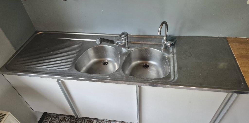 Evier cuisine, Maison & Meubles, Enlèvement, Utilisé, Gris