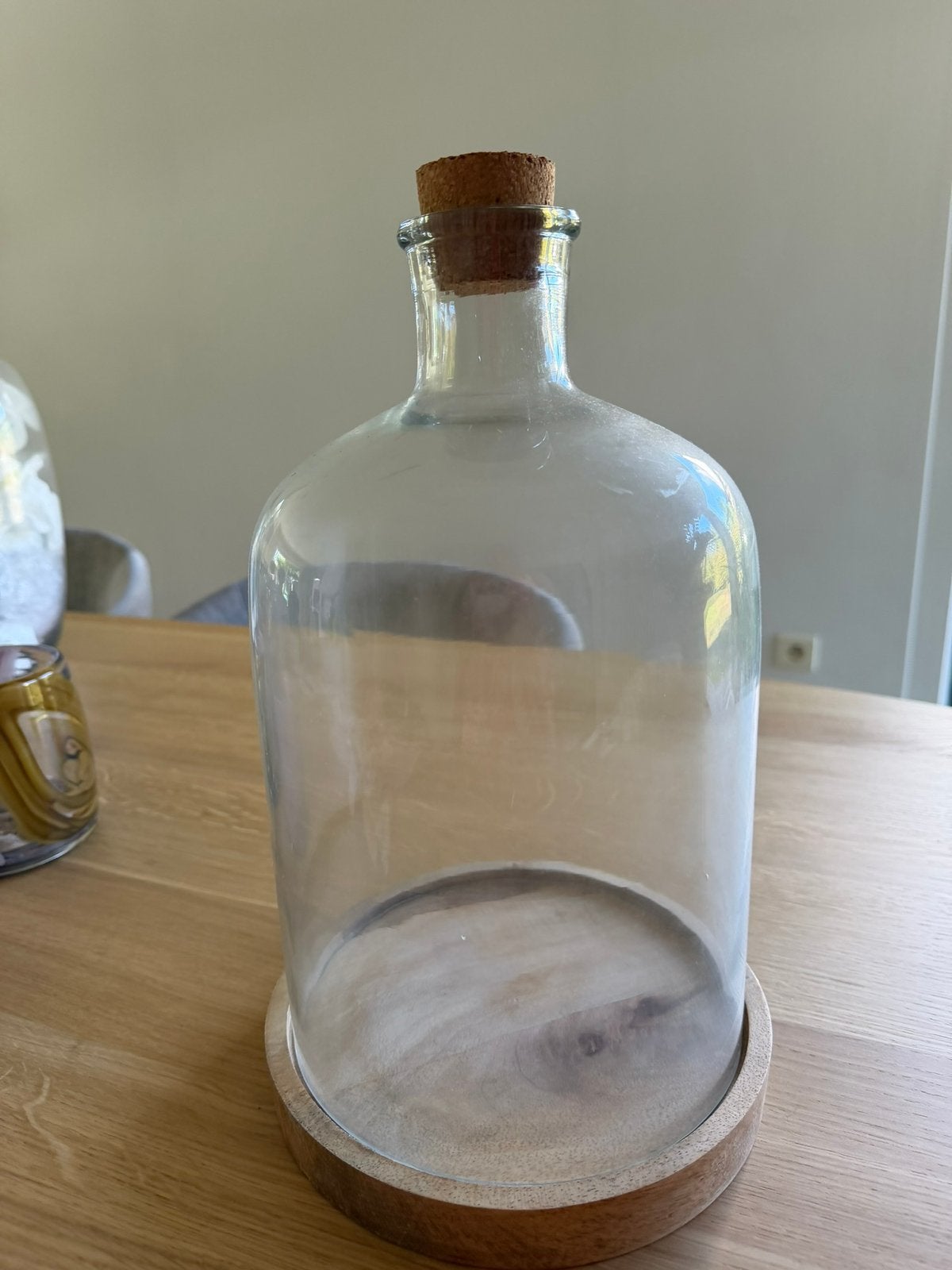 Cloche avec liège et base en bois, Enlèvement ou Envoi, Comme neuf, Avec bouchon en liège