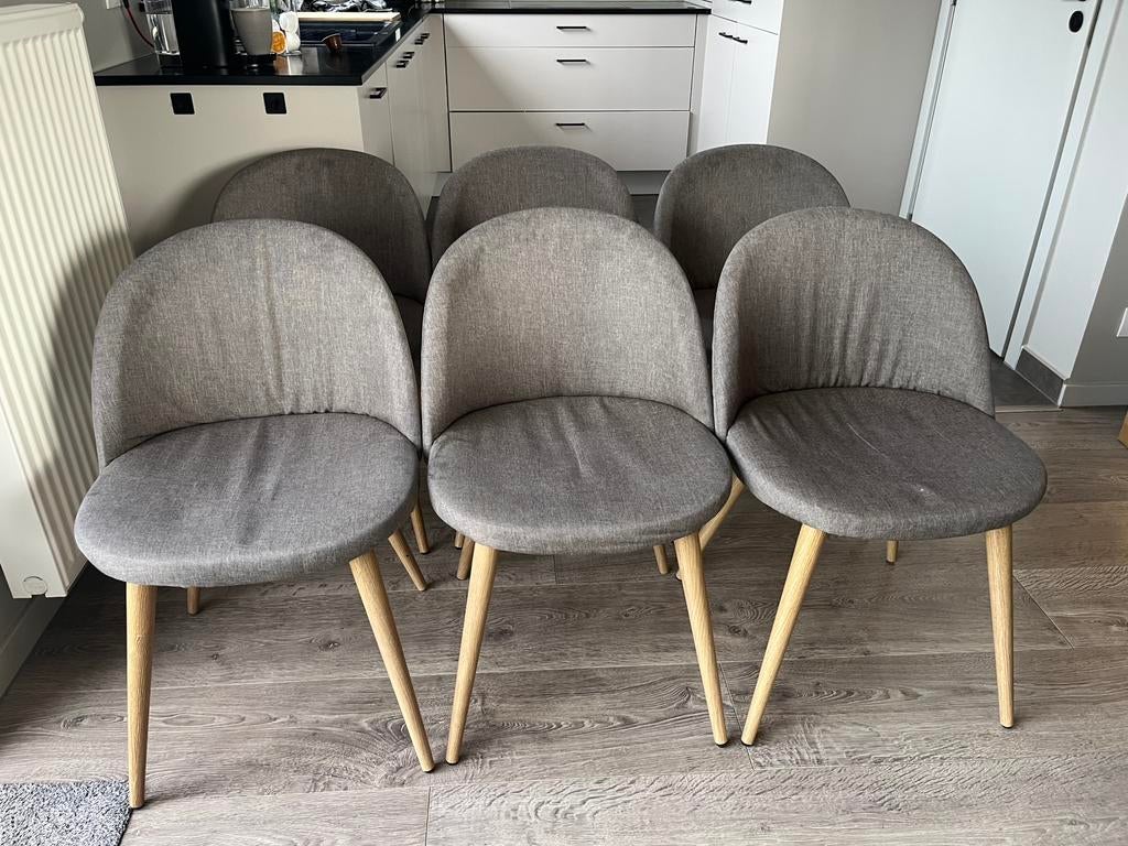 6 stoffen kuipstoelen, Maison & Meubles, Chaises, Enlèvement, Utilisé, Autres couleurs, Cinq, Six Chaises ou plus