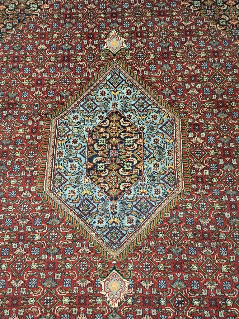 Indo-Perzisch tapijt handgeknoopt – medaillon design wol, Ophalen, Rood