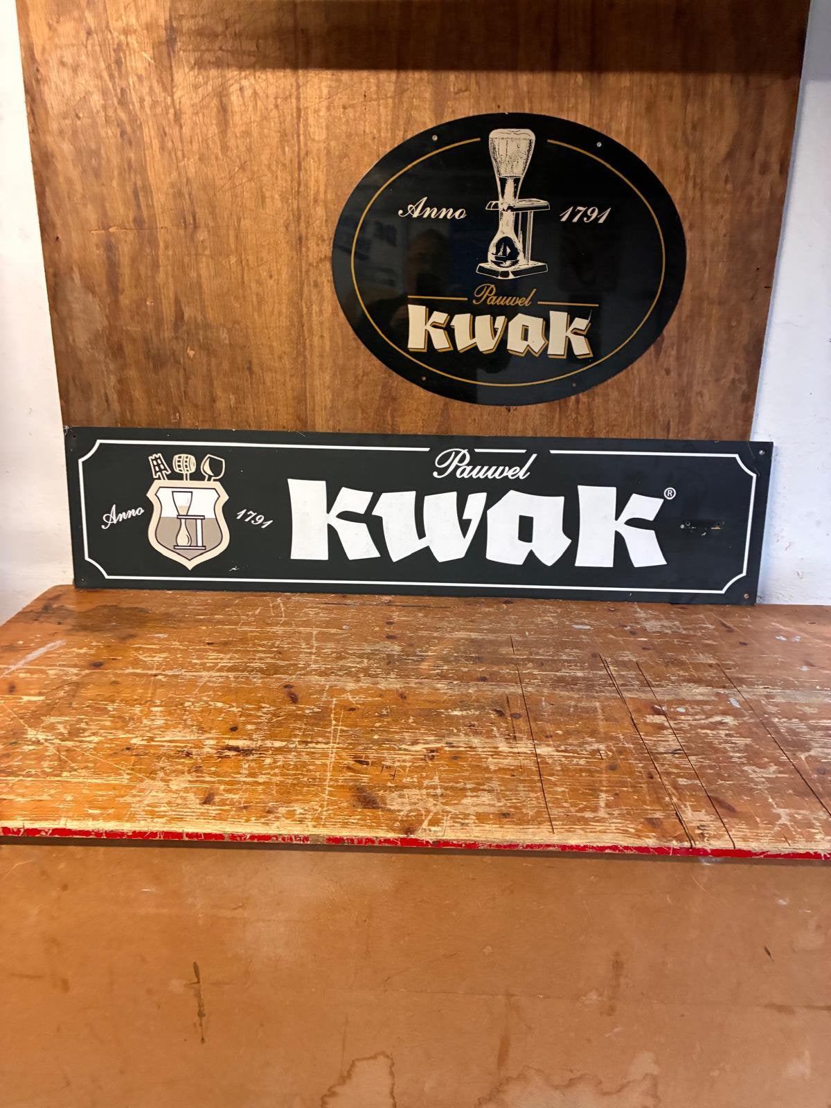 Mooie bierreclame van kwak, Collections, Enlèvement, Utilisé, Panneau, Plaque ou Plaquette publicitaire, Palm