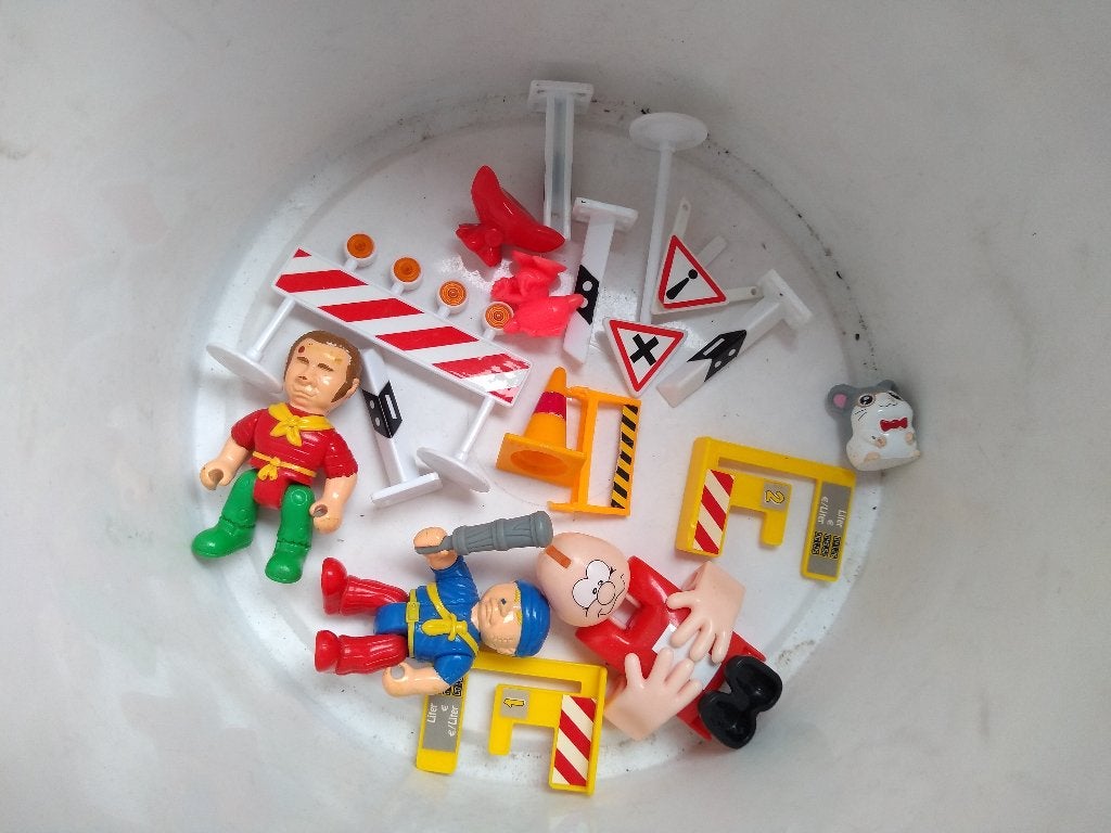 lot nr3 figuurtjes lego wegenwerker verkeersbord arbeider, Ophalen of Verzenden, Zo goed als nieuw