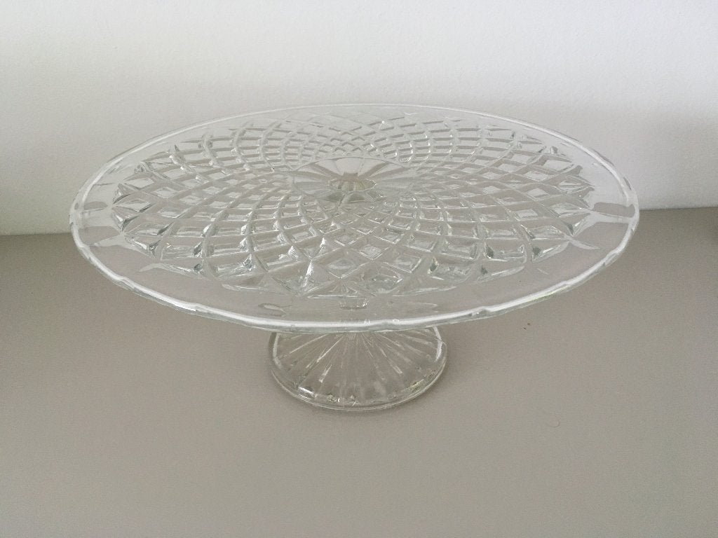 Vintage glazen taartplateau, Ophalen of Verzenden