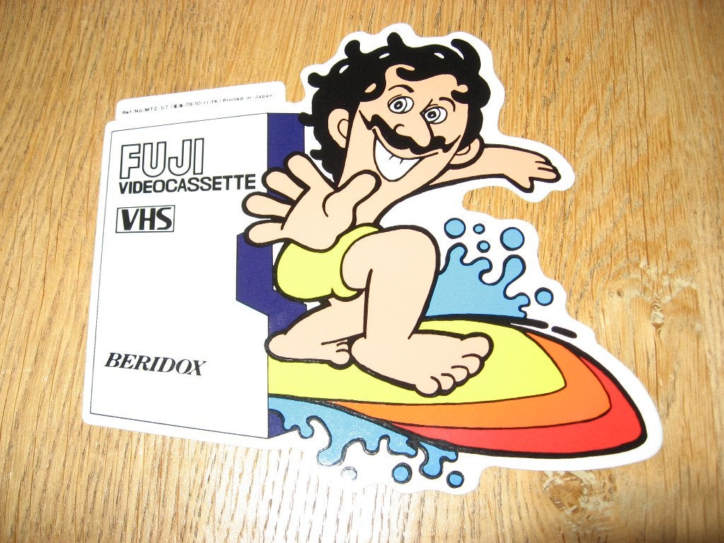 Surfer Fuji Videocassette VHS Beridox Japan Sticker, Ophalen, Nieuw, Merk