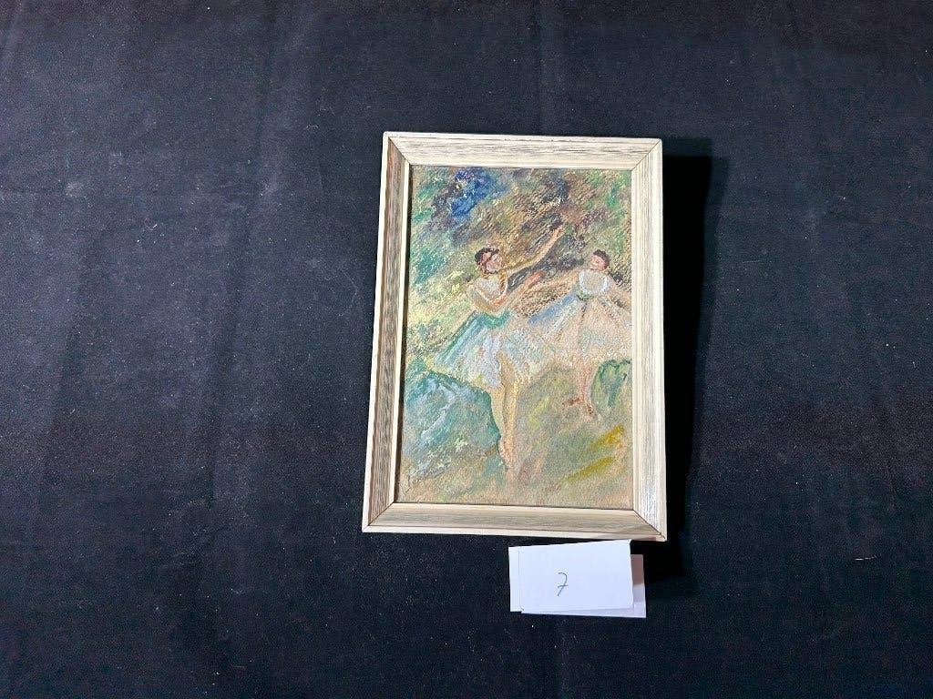 Dessin impressionniste au pastel, danseurs de ballet Degas, Portrait ou Personnes, Encadré, Enlèvement, Papier