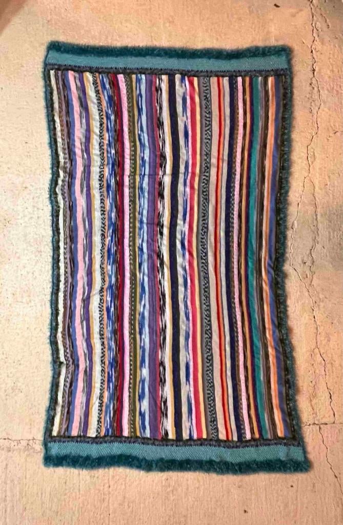 Granny woonkleed gebreide vrolijke kleuren 255/150 cm, Ophalen of Verzenden, Gebruikt