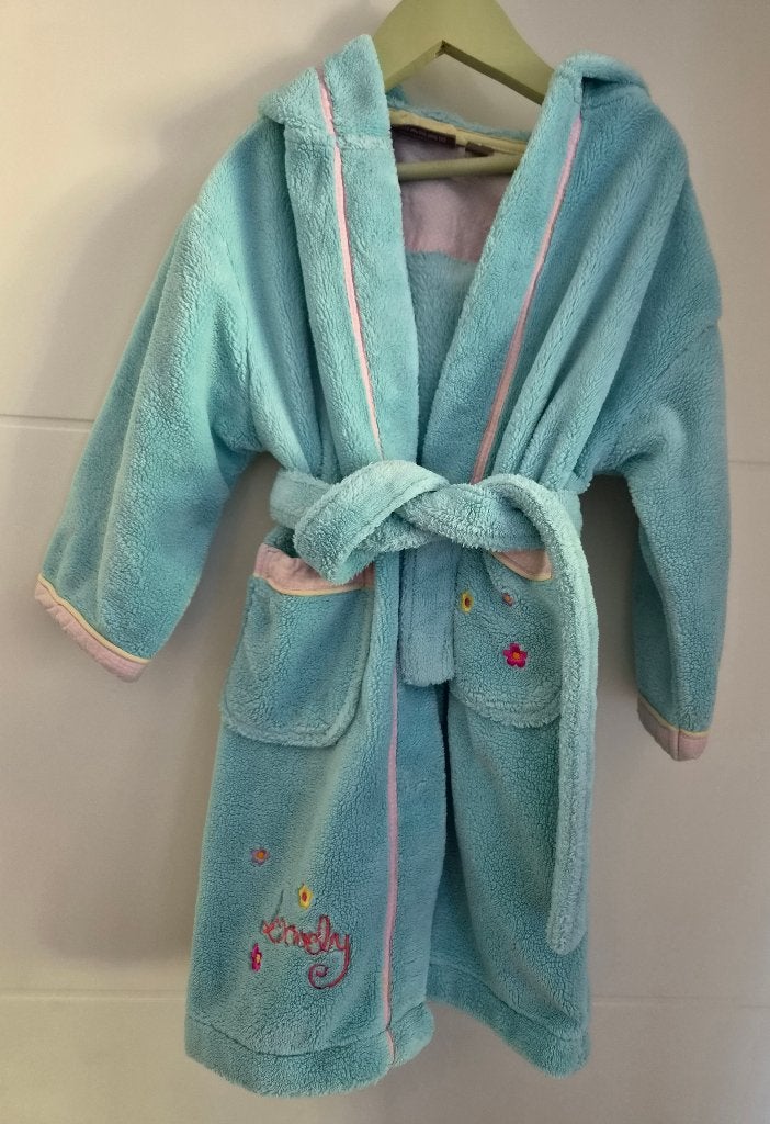 Peignoir à capuche CARRÉ BLANC fille - 4 ans - Turquoise, Carré blanc, Autres types, Comme neuf, Enlèvement