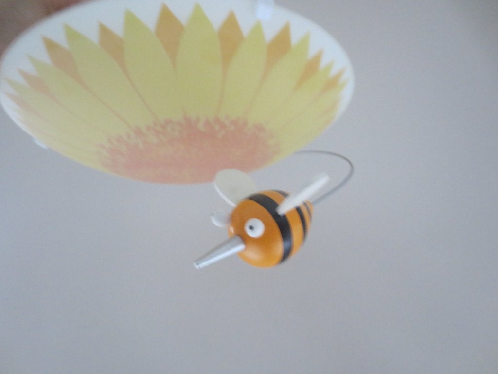 Plafondlamp met bij (-tje), Huis en Inrichting, Ophalen, Meerkleurig, E27 (groot), Zo goed als nieuw