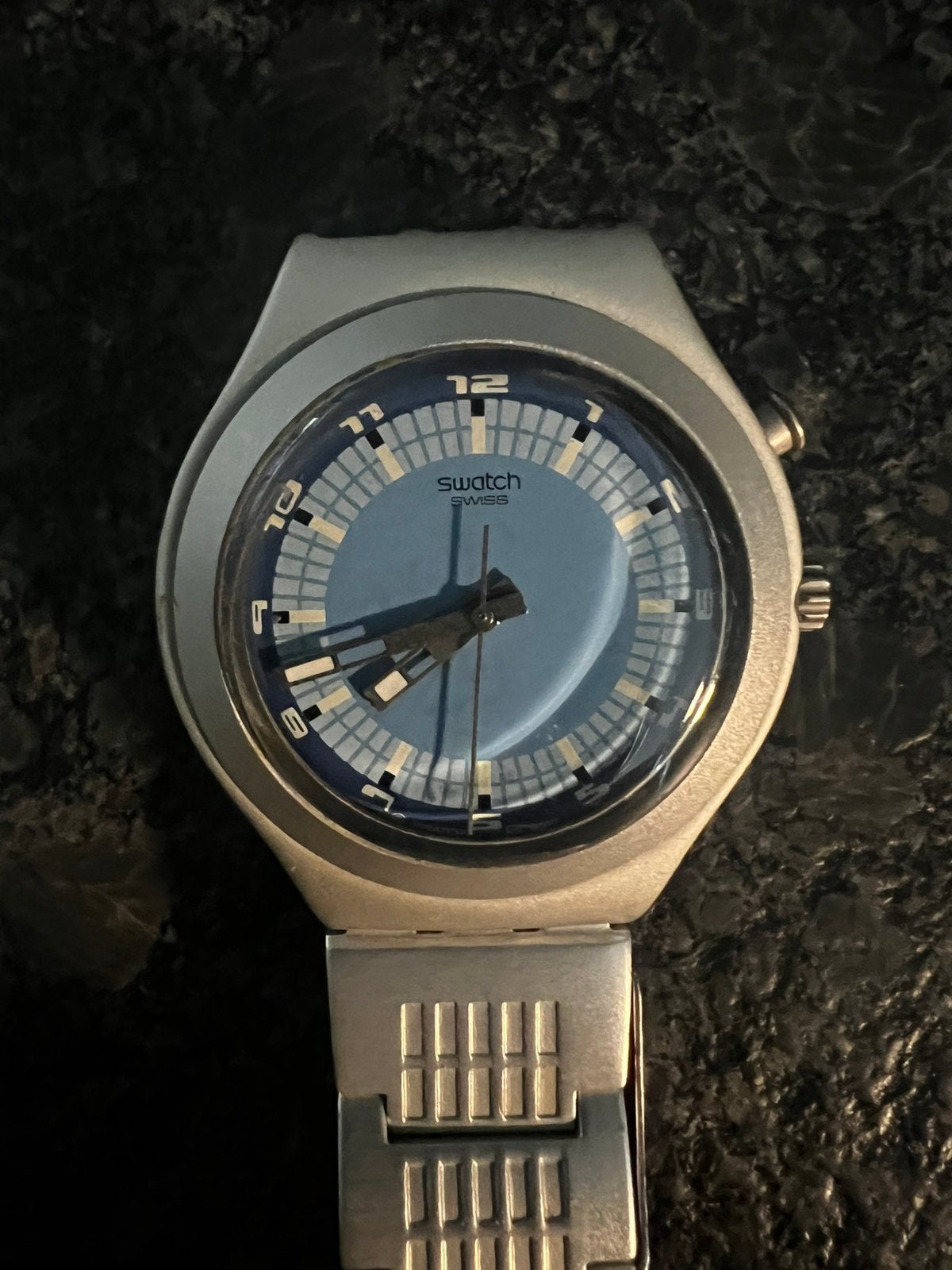 Vinted swatch uit de jaren 90, Handtassen en Accessoires, Horloges | Heren, Ophalen, Staal, Gebruikt, Staal