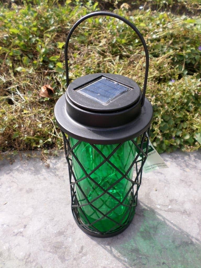 Groene zwarte lantaarn lichtslinger voor buiten nieuw, Zonne-energie, Kunststof, Nieuw, Ophalen of Verzenden