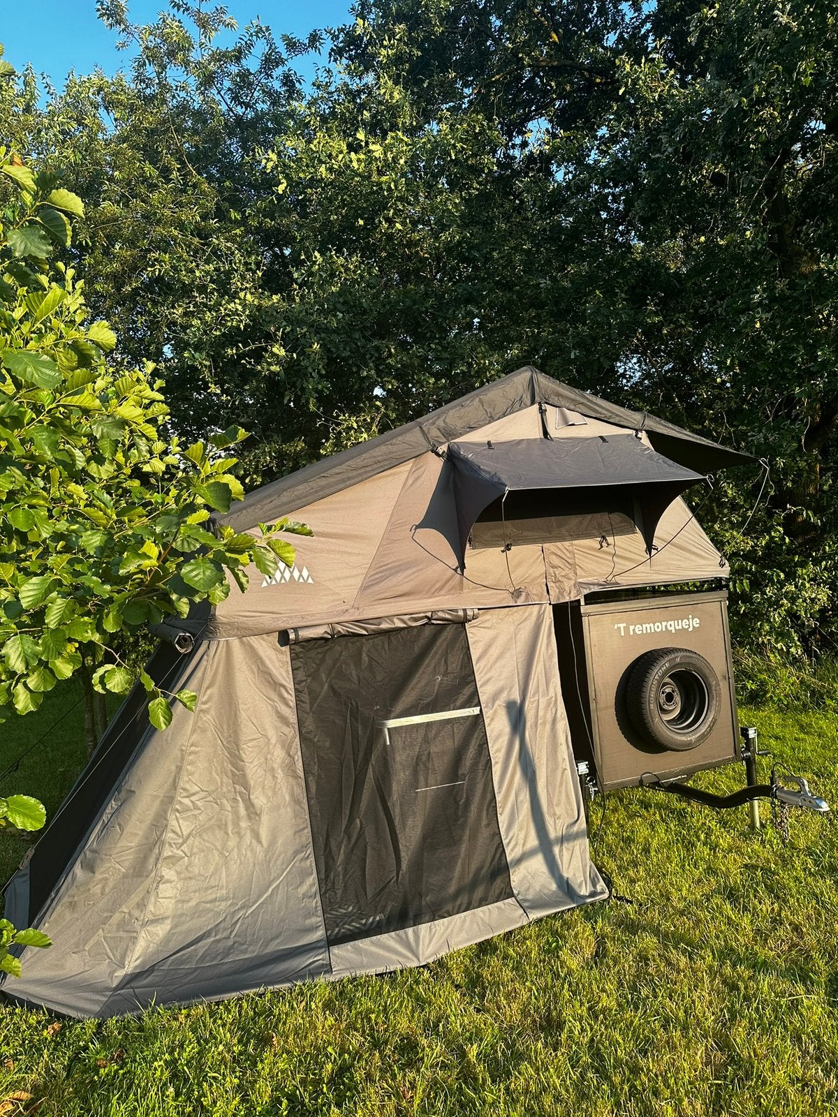 Daktent (160x240)op aanhanger, Caravans en Kamperen, Caravans, Tot en met 2, Ladder, Tot 4 meter, Tot 500 kg