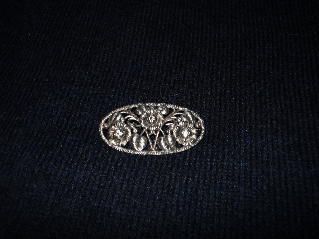 Zeer mooie antieke zilveren art nouveau broche, Antiek en Kunst, Verzenden