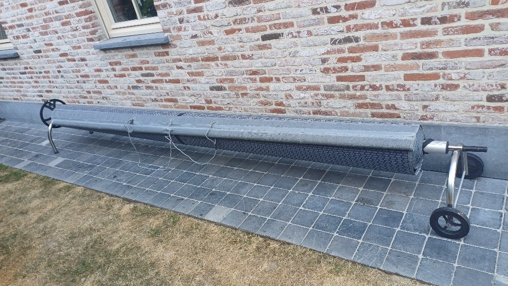 Solardeken zwembad 4m x 8m + oprolsysteem, Tuin en Terras, Zwembad-toebehoren, Ophalen, Gebruikt, Afdekzeil
