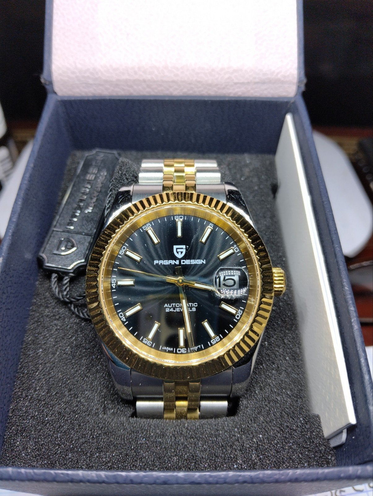 Pagani Design, Handtassen en Accessoires, Horloges | Heren, Nieuw, Polshorloge, Staal, Goud, Ophalen of Verzenden