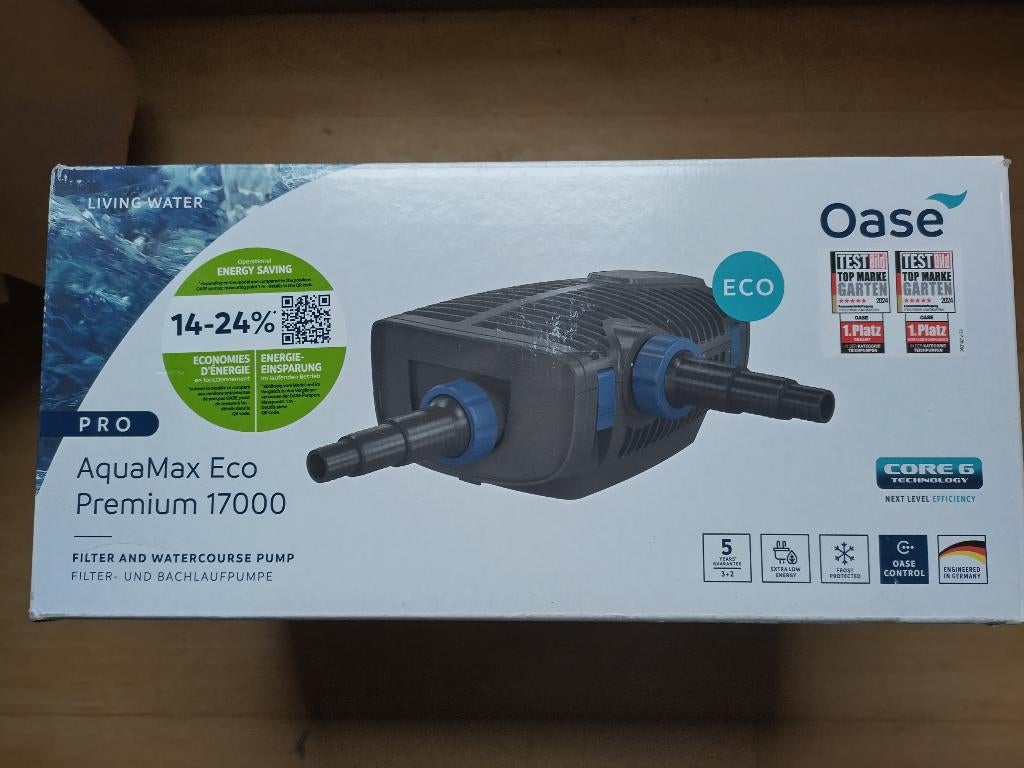 OASE Aquamax Eco Premium 17000 vijverpomp, Ophalen of Verzenden, Nieuw, Vijverpomp