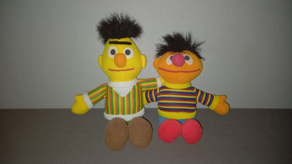 Bert & Ernie knuffels, Kinderen en Baby's, Ophalen of Verzenden, Gebruikt