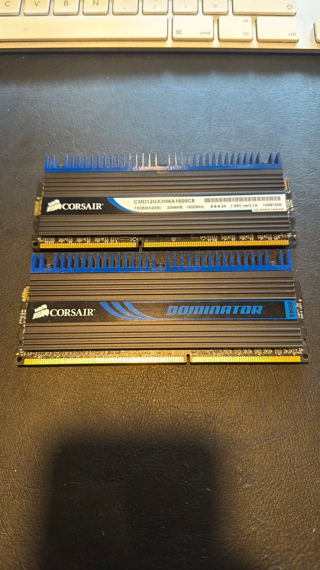 2stuks 12GB Corsair Dominator 1600MHz DDR3 RAM, Computers en Software, RAM geheugen, Ophalen of Verzenden, Gebruikt, DDR3