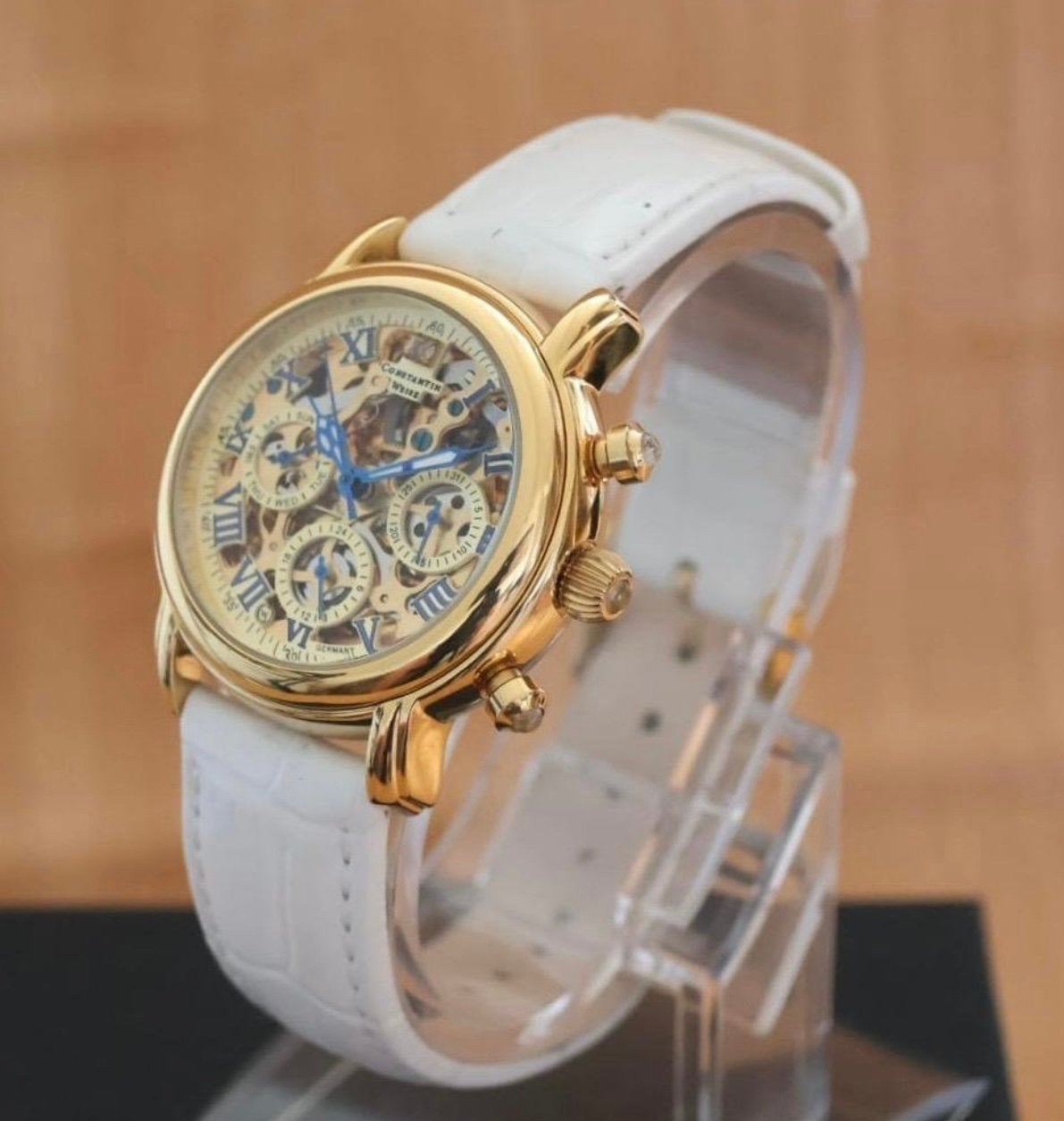 Constantin Weisz Skeleton Automaat Day-date second hour, Enlèvement ou Envoi, Or, Doré