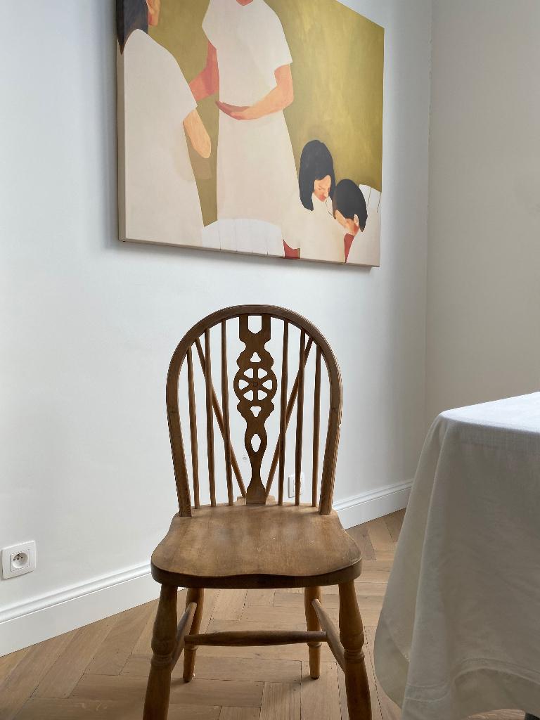 Set van 8 houten eetkamerstoelen - klassiek model, Ophalen, Gebruikt, Bruin, Klassiek