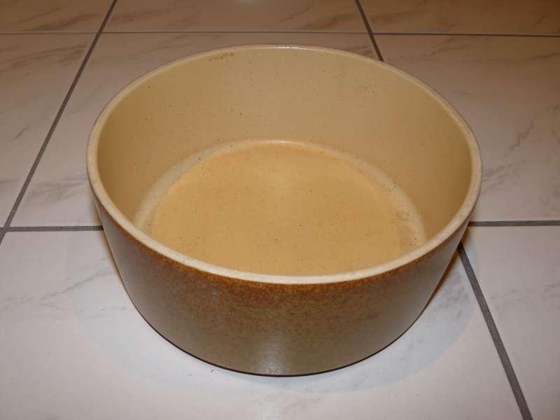 Vintage okerkleurige bloempot, Enlèvement ou Envoi, Moins de 25 cm, Rond, Utilisé
