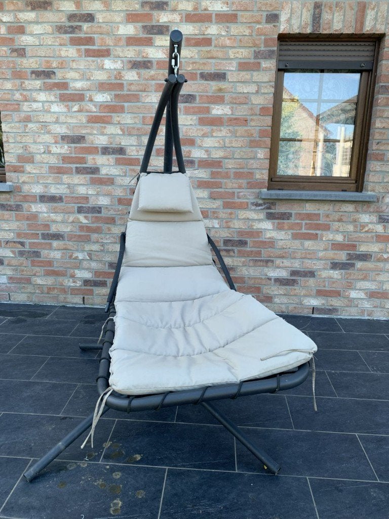 fauteuil suspendu  gris , en acier, 210x225 cm pour jardin, Enlèvement, Utilisé, Métal