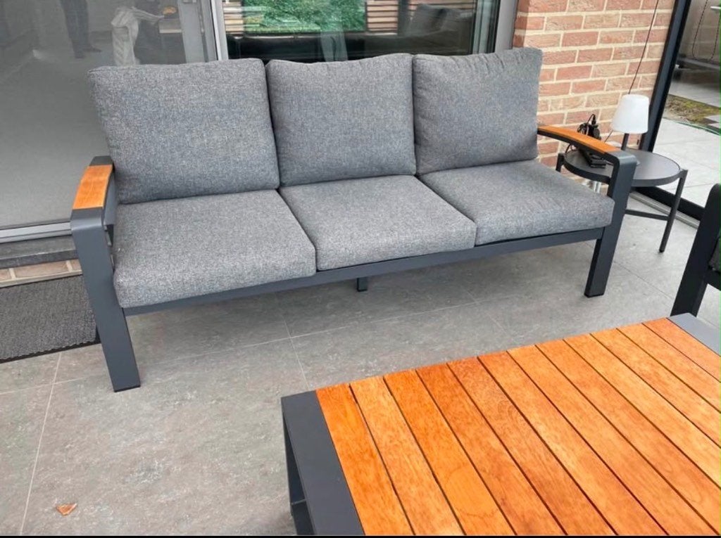 Loungeset 6 pers antraciet, Jardin & Terrasse, Bancs de jardin, Enlèvement, Comme neuf, Aluminium