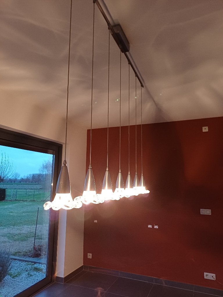 Plafondverlichting in prima staat, Huis en Inrichting, Lampen | Plafondlampen, Ophalen, Zo goed als nieuw, Glas, Hanglamp