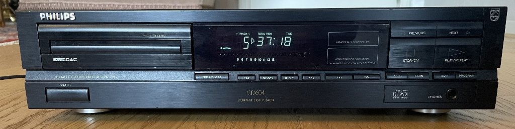 Philips CD 604 - speler – player TDA1543 (1991), Ophalen, Gebruikt, Philips
