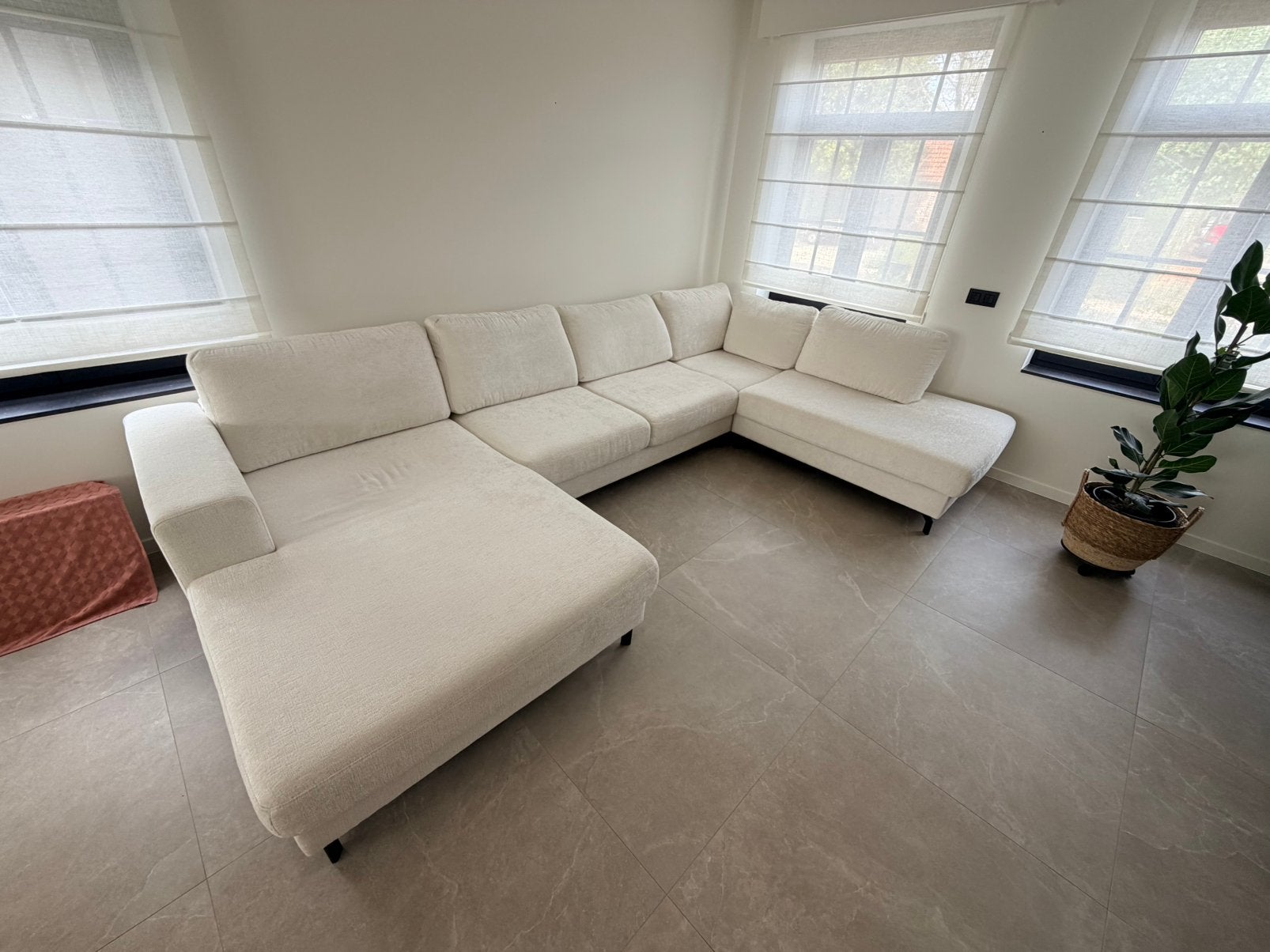 Prachtig salon in zacht stof, nieuwstaat, 1 jaar oud., Enlèvement, Comme neuf, Tissus