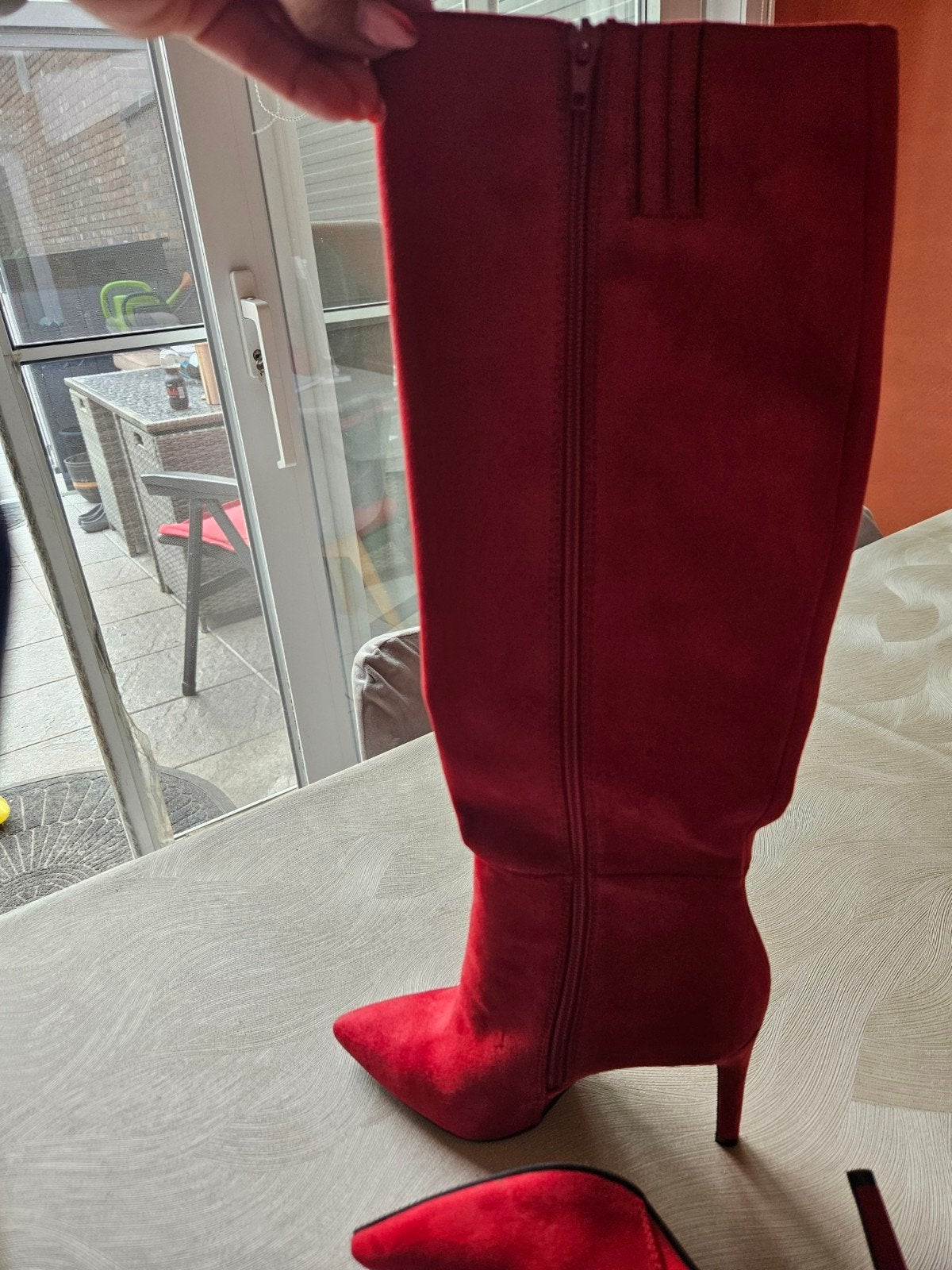 belles nouvelles bottes longues mt 38, Enlèvement, Bottes hautes, Neuf, Rouge