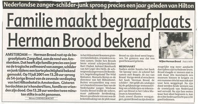 (m99) Herman Brood, krantenknipsel, Verzamelen, Verzenden